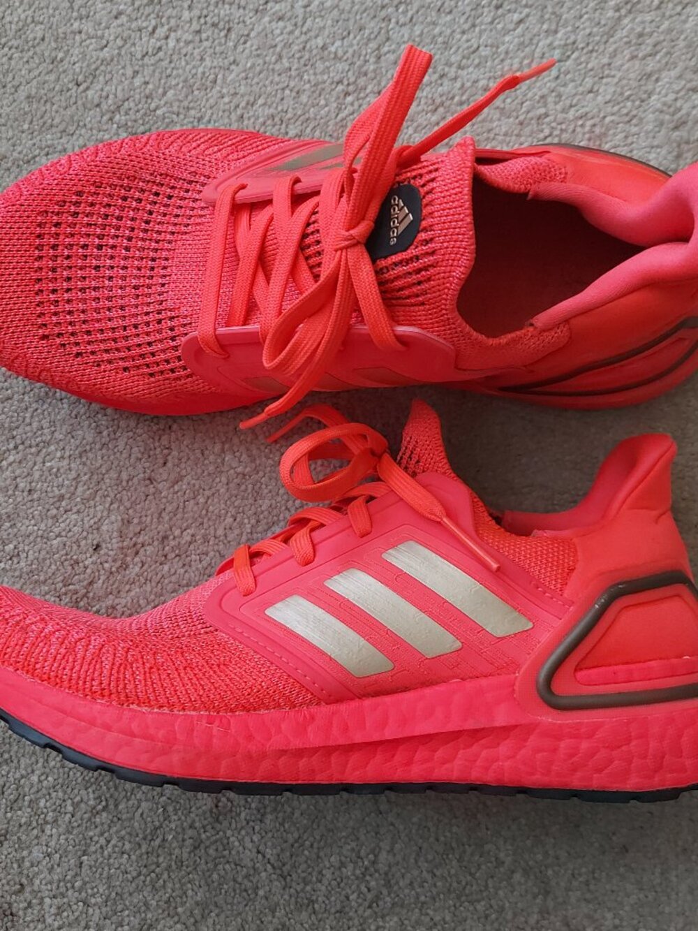 Adidas UltraBoost 20 Womens 8 Signal Pink Running Shoes Sneakers FW8726